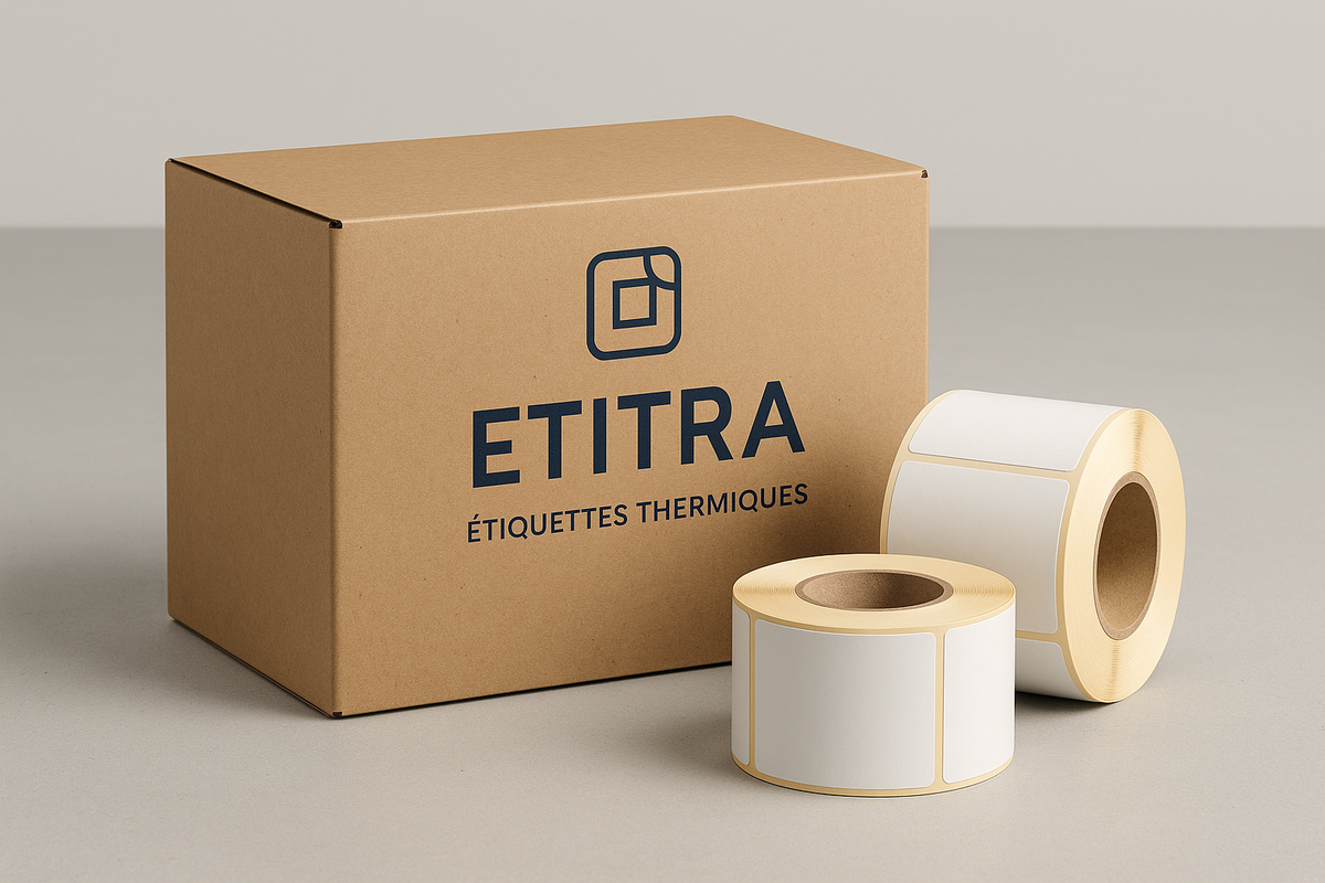 Pack 50 rouleaux d'étiquettes thermiques