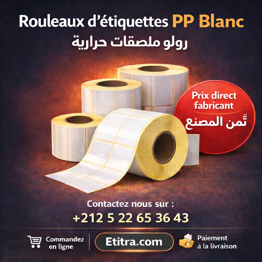 Rouleaux d'étiquettes PP BLANC