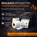 Rouleau d’étiquettes thermiques 100x150 mm – Impression directe – Expédition Colis