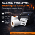 Rouleau d'étiquettes Thermique 100 x 100 mm – Prix direct fabricant